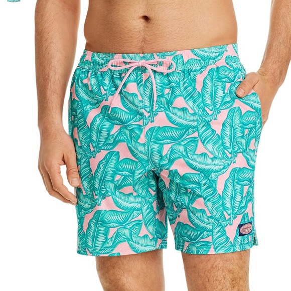 Vineyard Vines Other - Vineyard Vines Chappy swim trunks with Palm leaf print Size Medium